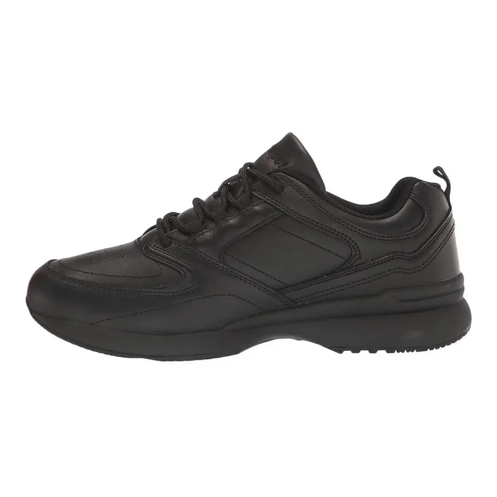 Propet Womens Lifewalker Sport Sneaker US 7.5 Wide EU 38 Black Leather NIB